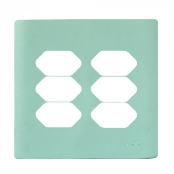 Placa p/ 6 Tomadas 4x4 -Novara Siciliano